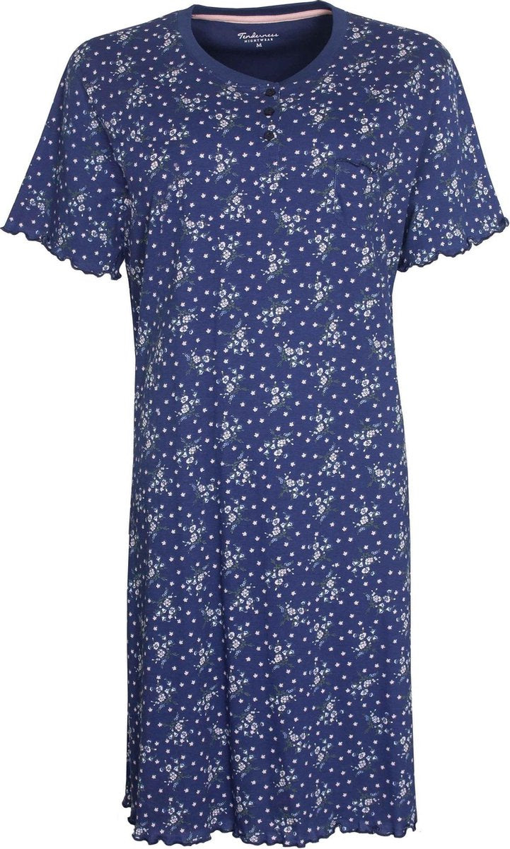 Tenderness Dames nachthemd Blauw TENGD1009A Maten: XXL