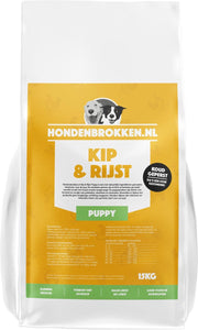 Hondenbrokken.nl Hondenvoer Kip & Rijst - Puppy - Hondenbrokken lichtverteerbaar - 15KG