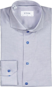 Eton  Overhemd Blauw Getailleerd - Maat UK15-EU38 - Heren - Herfst/Winter Collectie - Katoen