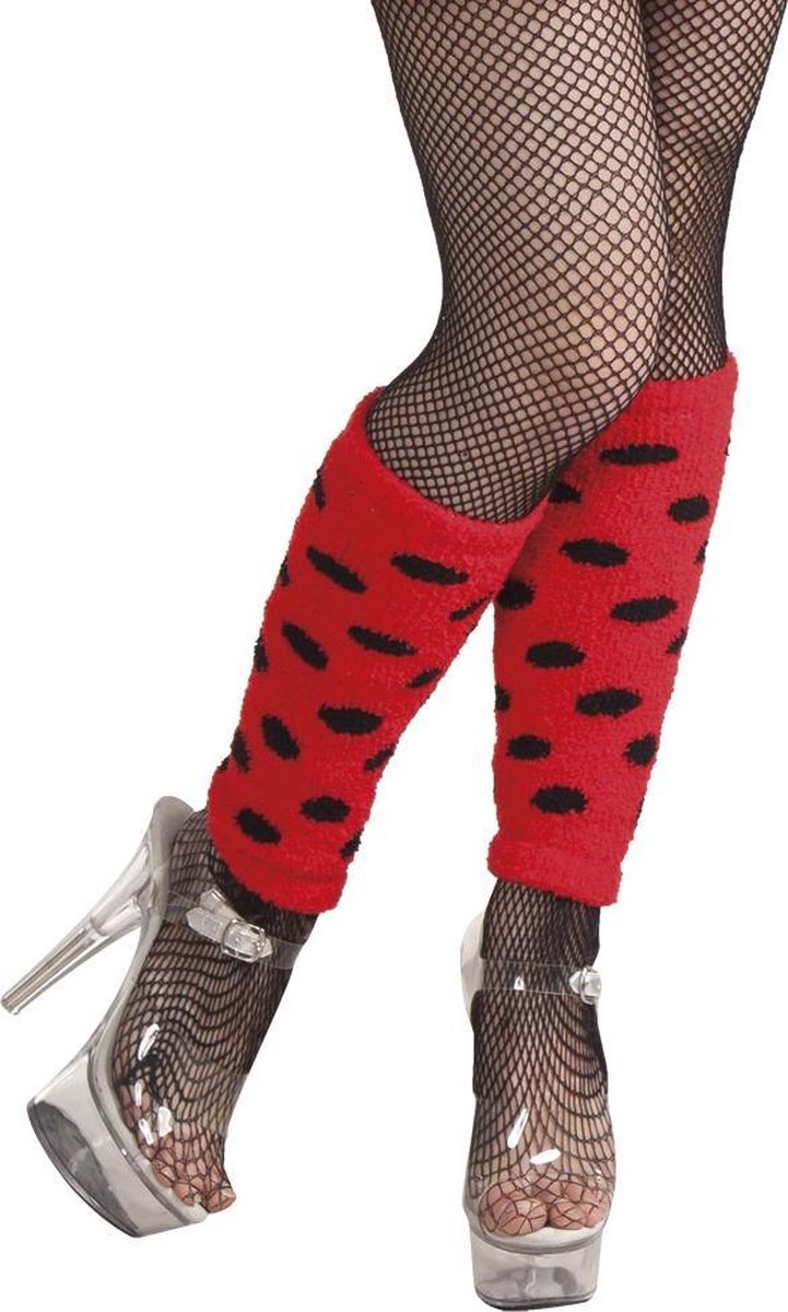 12 stuks: Beenwarmers - Lieveheersbeestje - Rood-Zwart