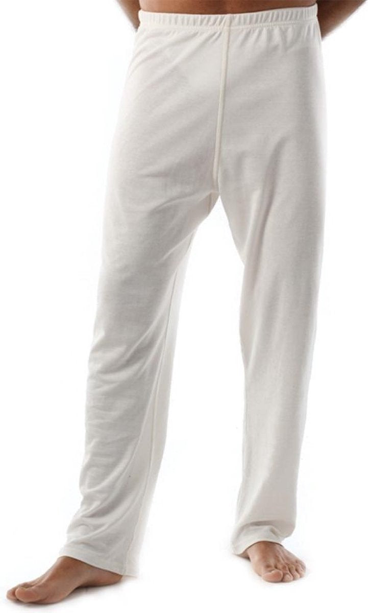 Eczeem pyjama’s - zijdezacht en verkoelend | Vrouw  | Maat: XL | Broek | Kleur: Creme | Zeer lange levensduur
