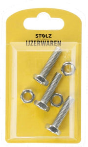 Bout & moer m8 x 30mm 3 stuks - moer - bout - moerbout - schroeven en moeren