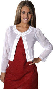 Bolero - met plastic stenen - wit L/XL