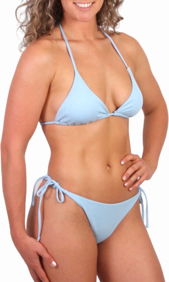 RIBBEL BIKINI SET BLAUW - Bikini Dames - Bikini Set Dames - Sexy Bikini - Thong Bikini - Badkleding Dames - Corduroy Bikini - One Size