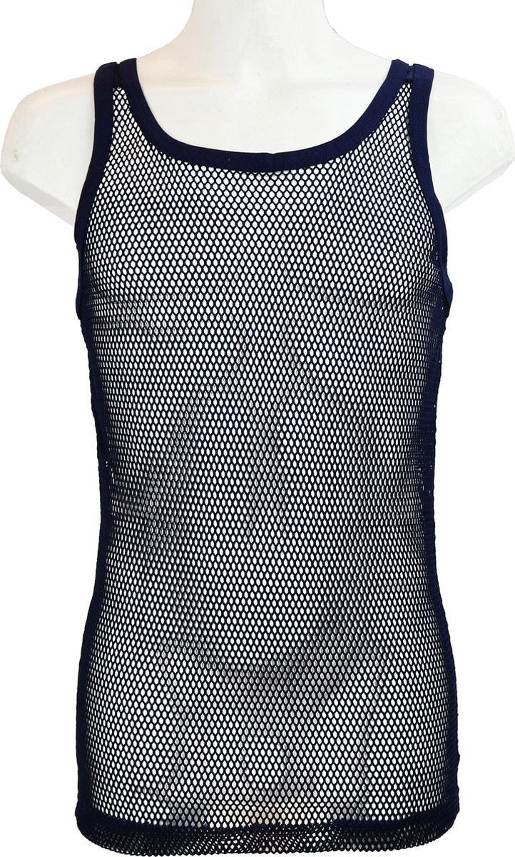 Net Hemd - 100% Katoen - Marine - Maat XL