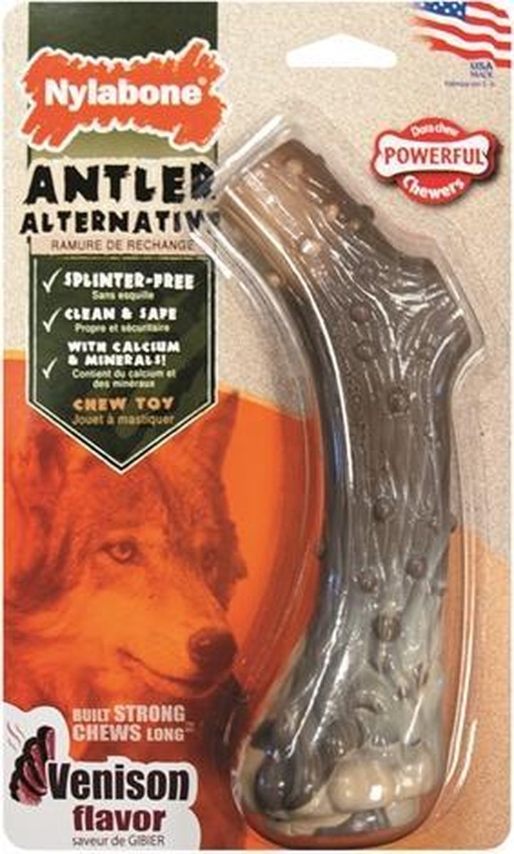 Nylabone dura chew nylon gewei met hertsmaak - vanaf 23 kg - 1 stuks