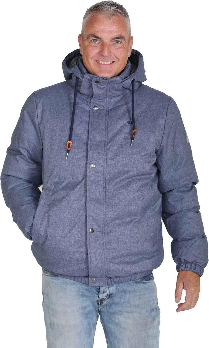 BJØRNSON Winterjas Warm gewatteerd Heren Denim melange - Maat XL - BRUNO
