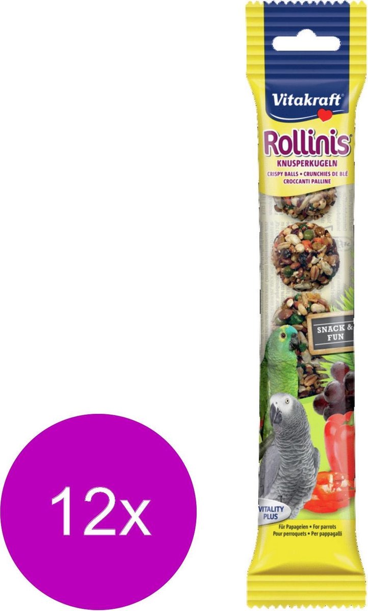 Vitakraft Rollinis Papegaai - Vogelsnack - 12 x 48 g