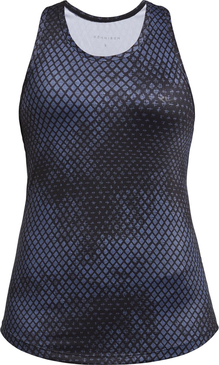 Röhnisch Tanktop Etchy Steel Blauw/zwart Dames Maat 3xl