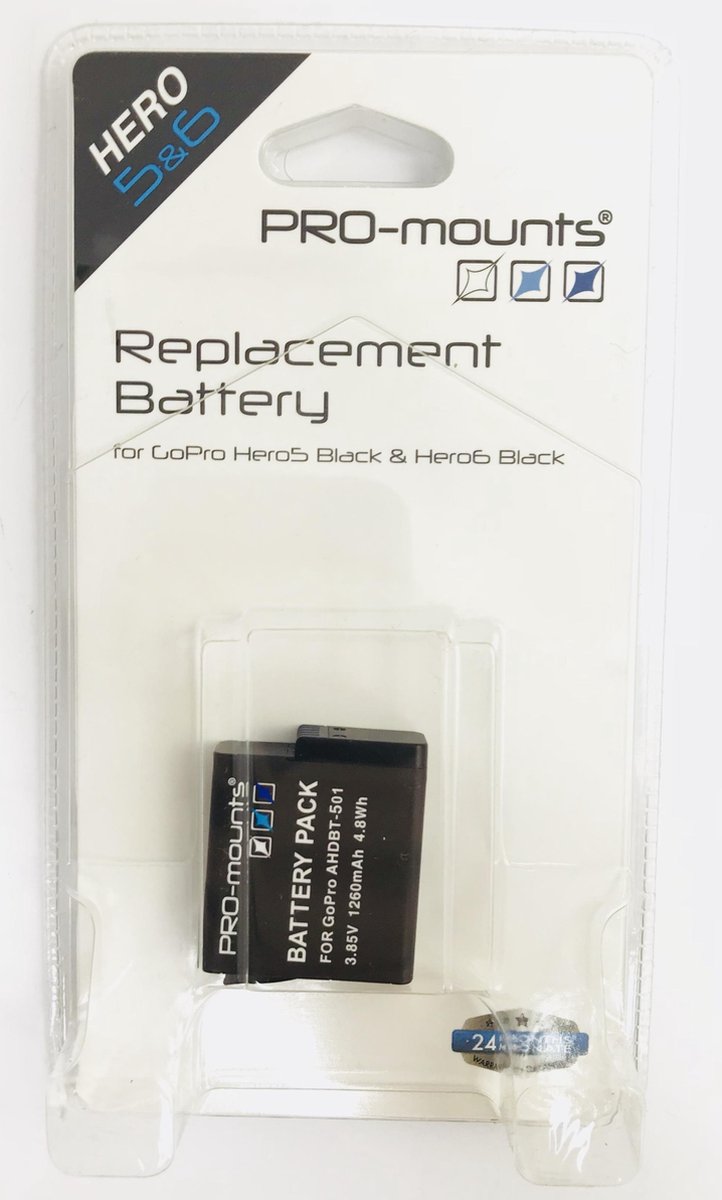 PRO-mounts Replacement Battery Hero5 & Hero6 & Hero7 Black