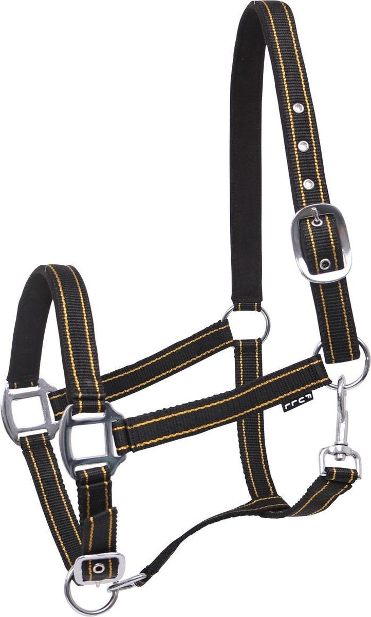 Horsegear Halster  Zari - Black-gold - full