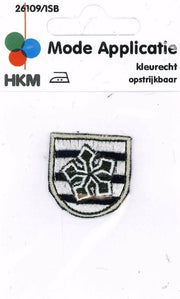 HKM APPLICATIE SNEEUWVLOK WIT-BLAUW OPSTRIJKBAAR- 5 STUKS. 3 X 3 CM.