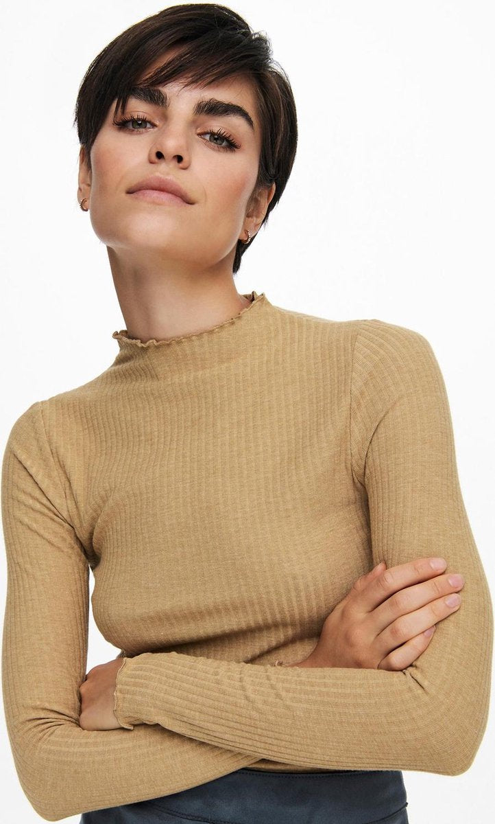 Onlemma L/s High Neck Top Noos Jrs 15180040 Tannin