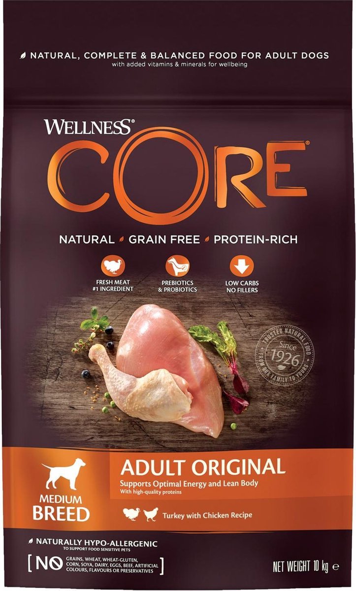 Wellness Core Grain Free Dog Original Kalkoen & Kip - Hondenvoer - 10 kg