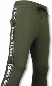 Enos Casual Joggingbroek - Rebel Black - Khaki - Maten: M
