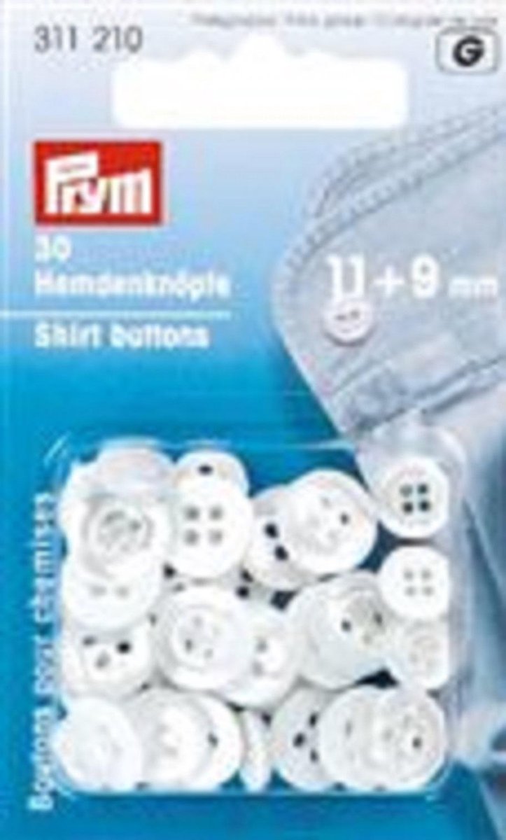 Overhemd Knopen - 11 + 9 mm - 30 stuks