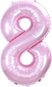Ballon Cijfer 8 Jaar  Roze Verjaardag Versiering Cijfer Helium Ballonnen Roze Feest Versiering 36 Cm Met Rietje