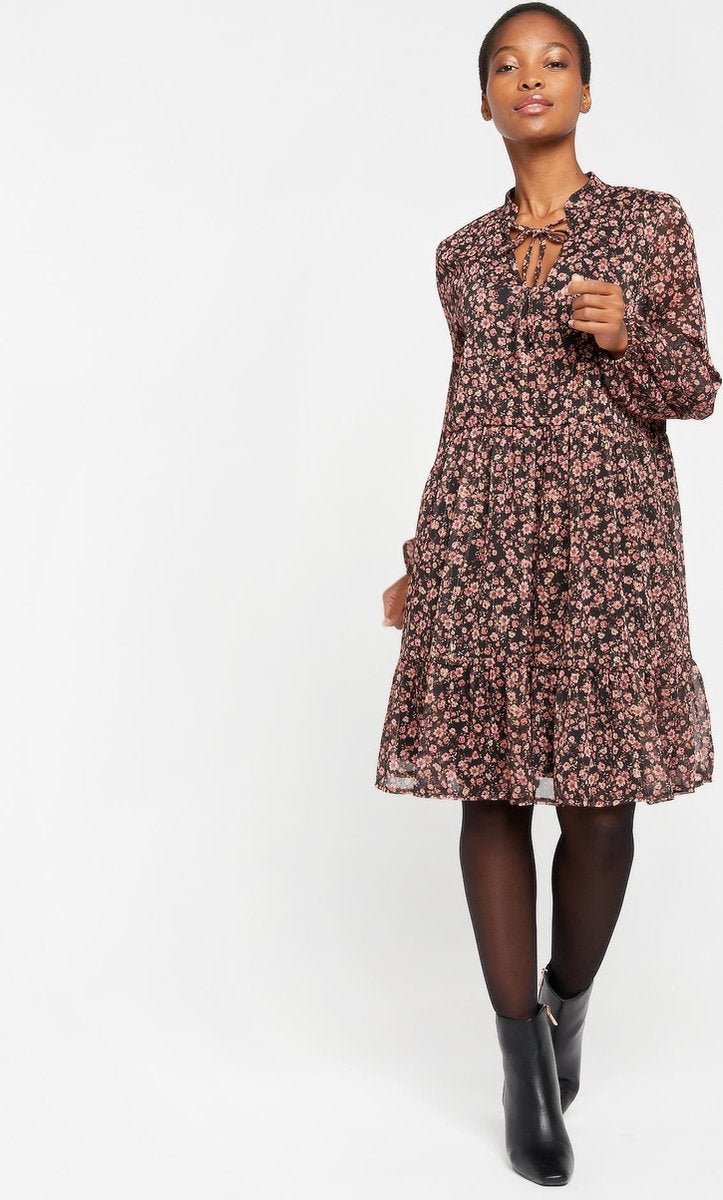 Mini jurk met bloemen - Roze