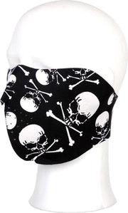 biker mask half face skull&bones