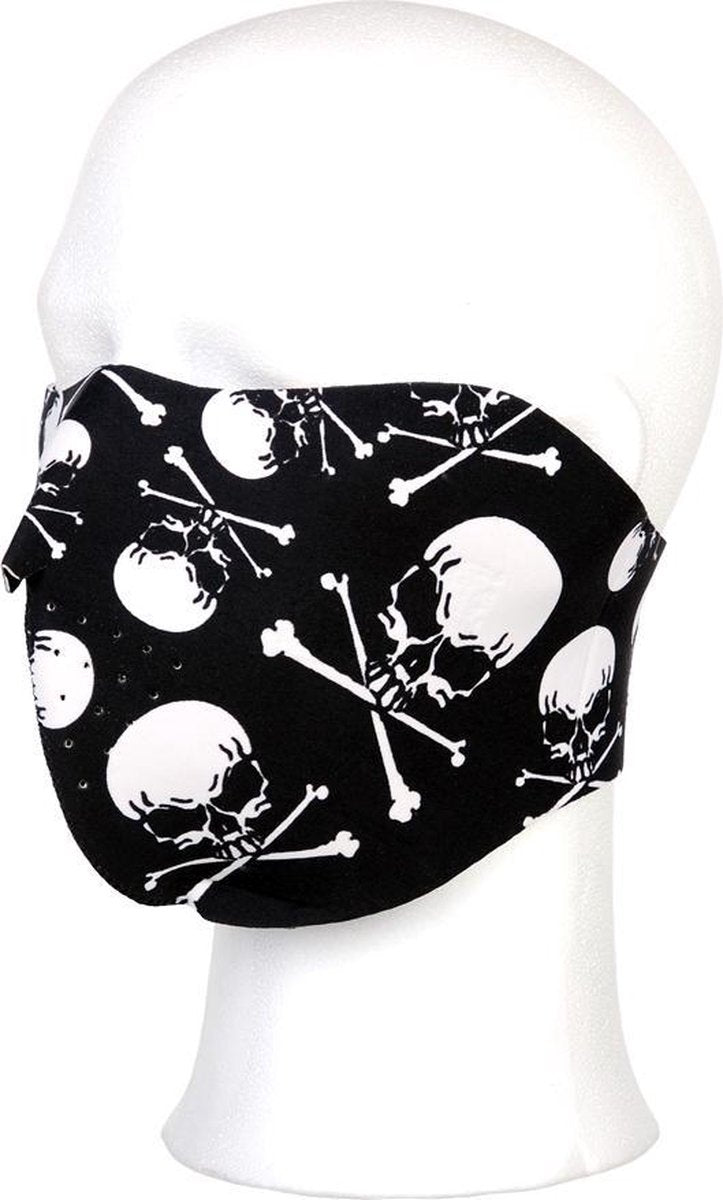 biker mask half face skull&bones