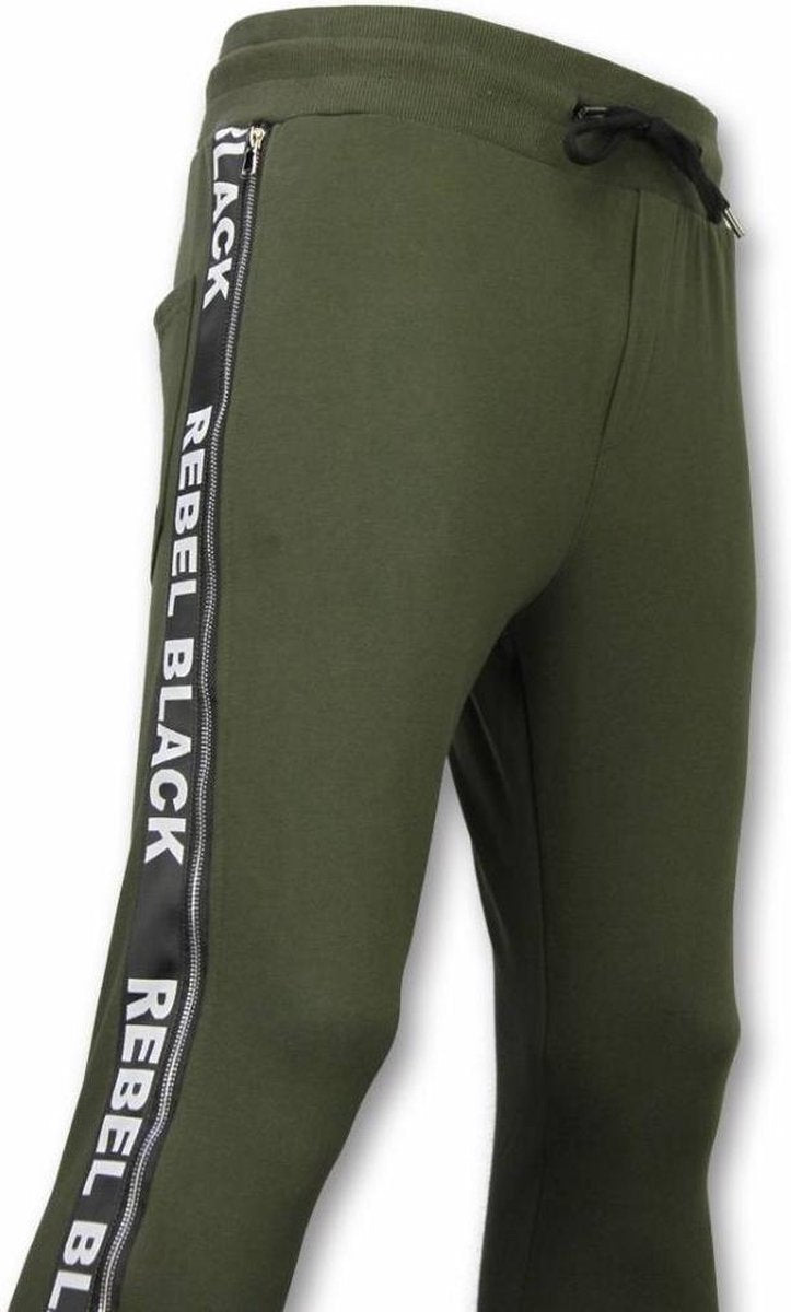 Enos Casual Joggingbroek - Rebel Black - Khaki - Maten: XS