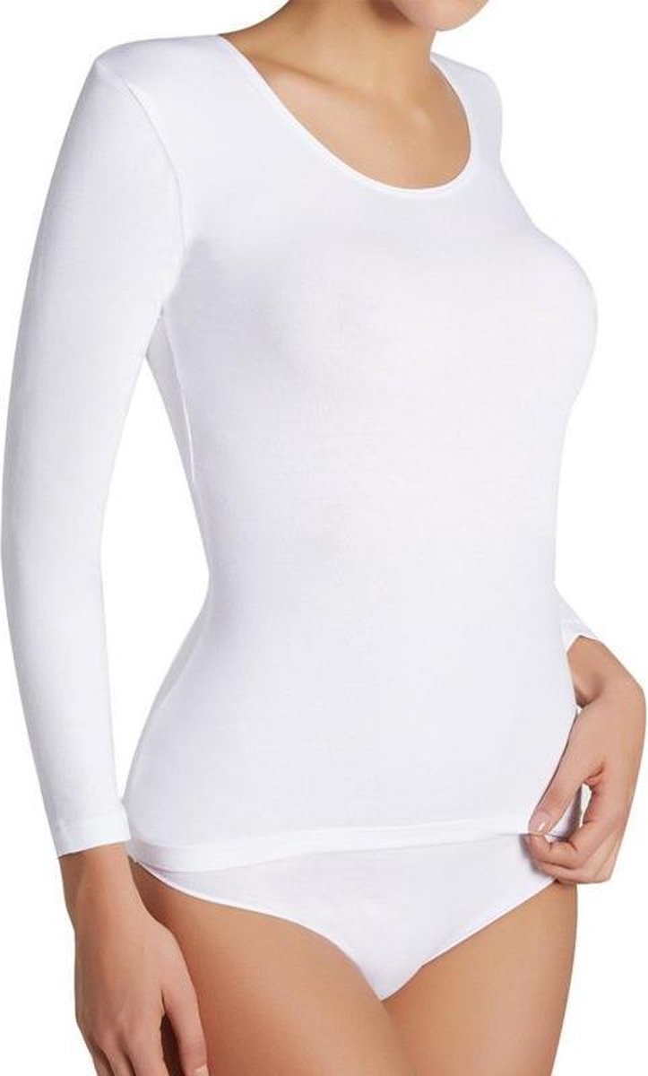 Katoenen T-shirt lange mouw Ysabel Mora | zwart XL