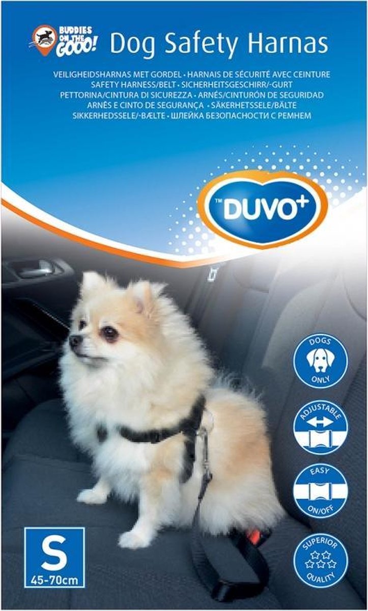Veiligheidsharnas hond auto S - 45-70cm