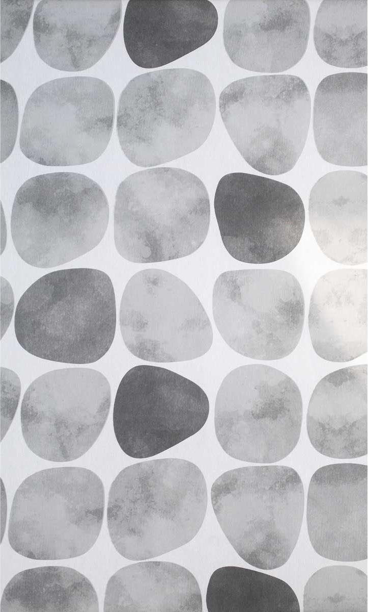 MixMamas Rond Tafelkleed Gecoat - Ø 140 cm - Keien - Zwart