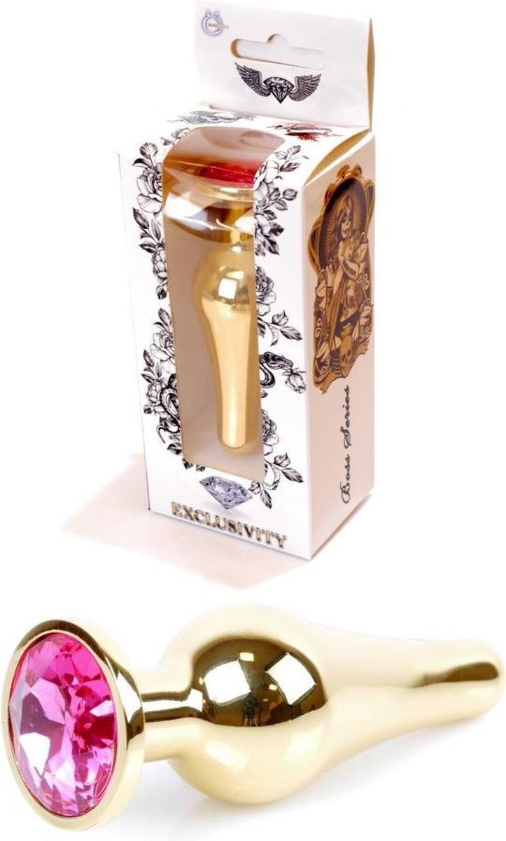 Butt plug - Anaal plug-Jawellery Gold BUTT PLUG- Pink