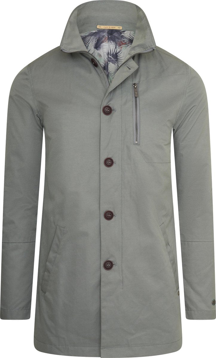 Cast Iron - Heren Jas zomer Trench Coat - Groen - Maat L