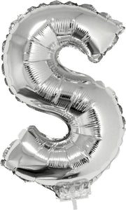 Folie ballon letter S Zilver