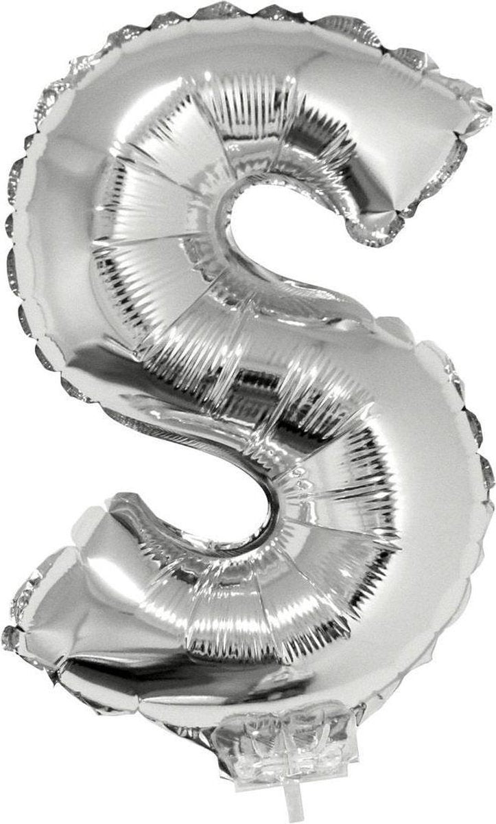 Folie ballon letter S Zilver