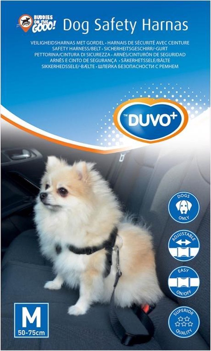 Veiligheidsharnas hond auto M - 50-75cm