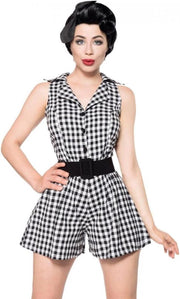 Belsira Playsuit -XL- Retro Zwart/Wit