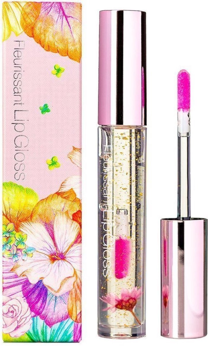 Glamfox Fleurissant Lip Gloss Peach Flower - Lip Plumper Lipgloss - Beauty Make Up
