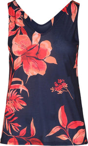Cassis - Top met tropische print - Oranje