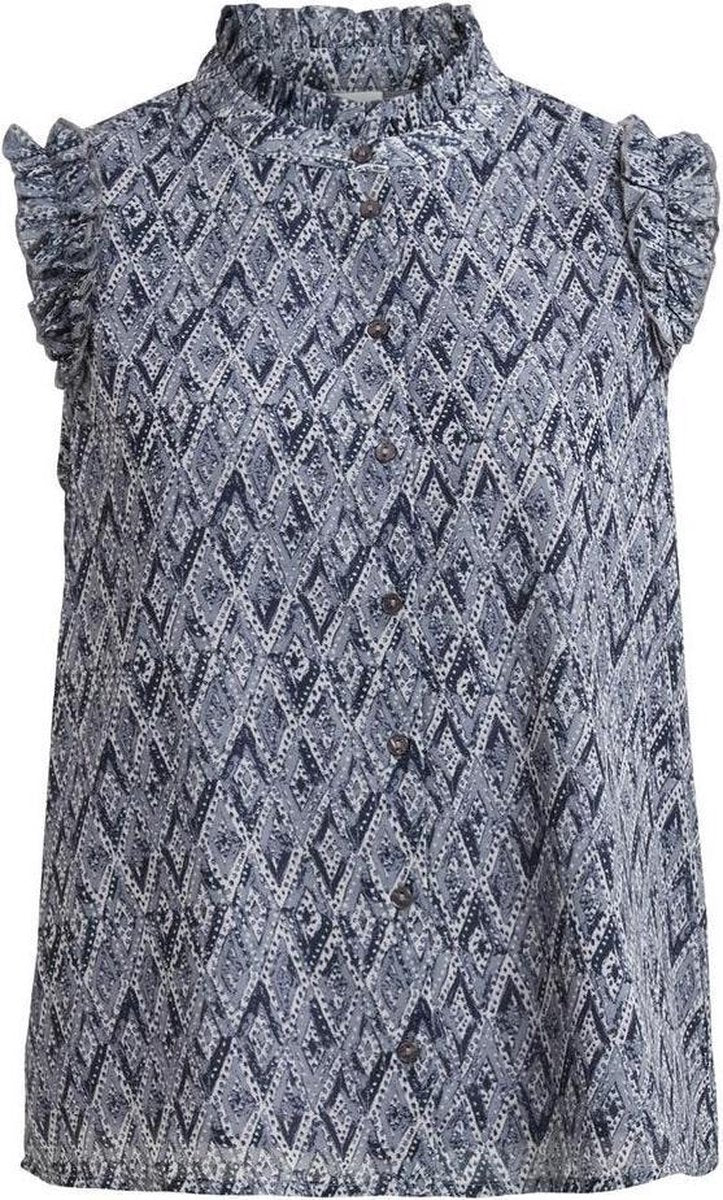 Top Vila Blauw dessin maat 40