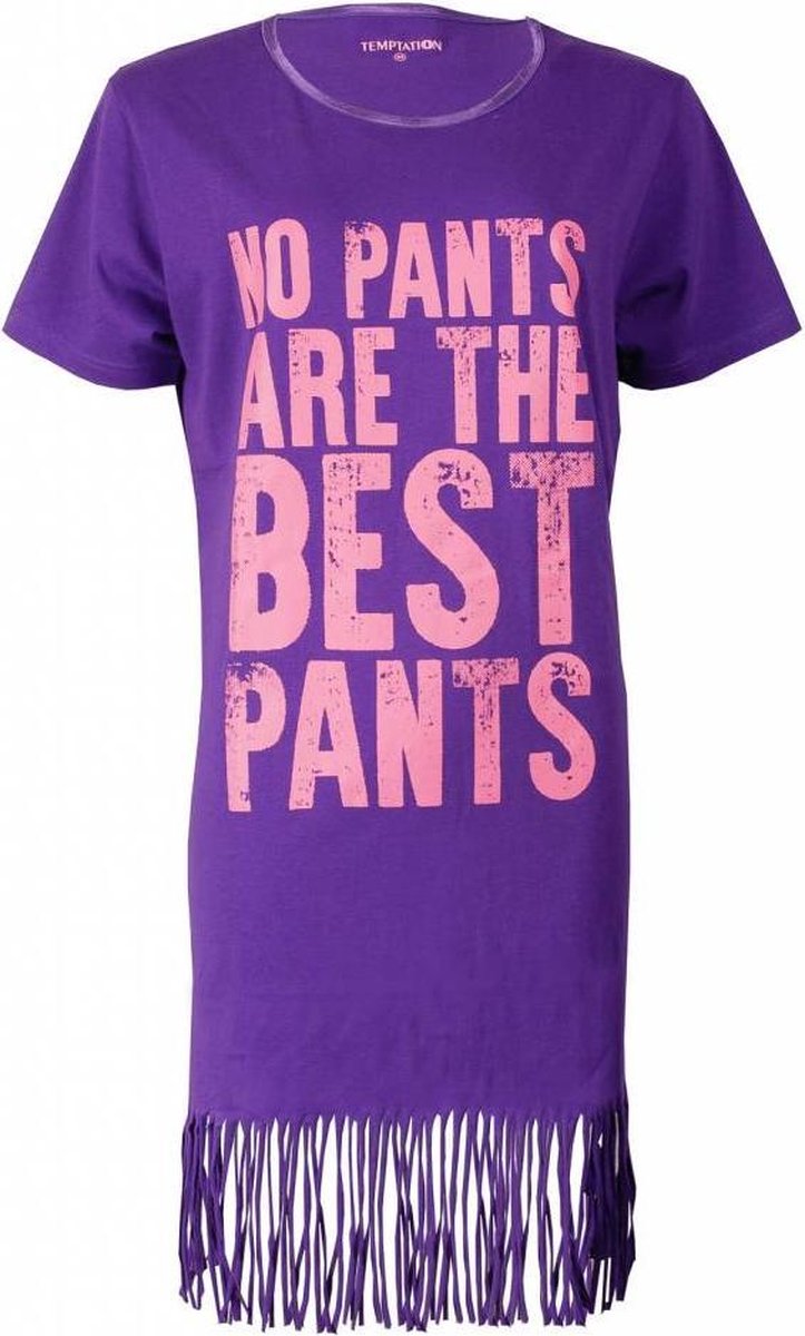 Temptation Dames Nachthemd Paars met Franjes Maten: XL