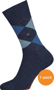 Burlington Edinburgh Heren Sokken - Donkerblauw - Maat 40/46