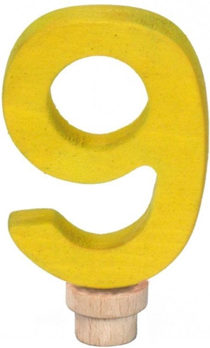 Glückskäfer Verjaardagscijfer 9 Ringplug 7 Cm Geel