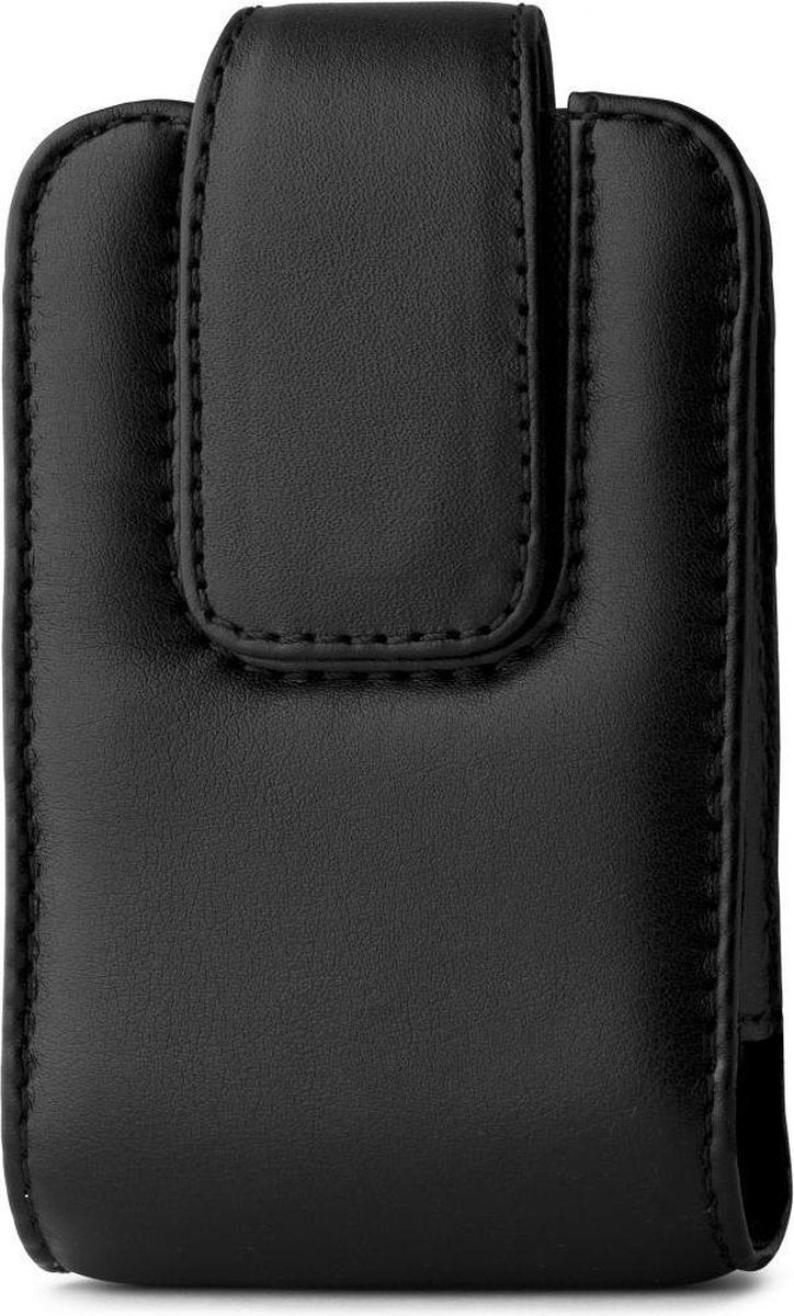 Valenta zwarte compact Riemclip cameratas 'Leon' Small Leer