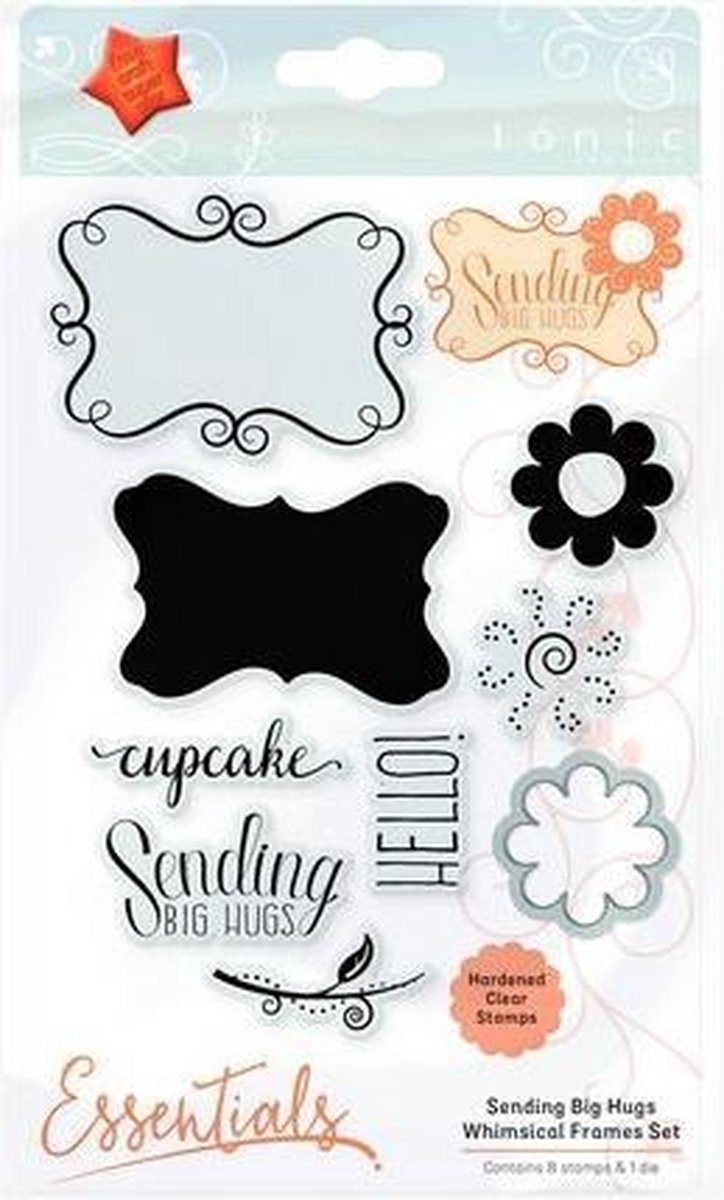 Tonic Studios Die & Stamp - whimsical frames - sending big hugs 1532E