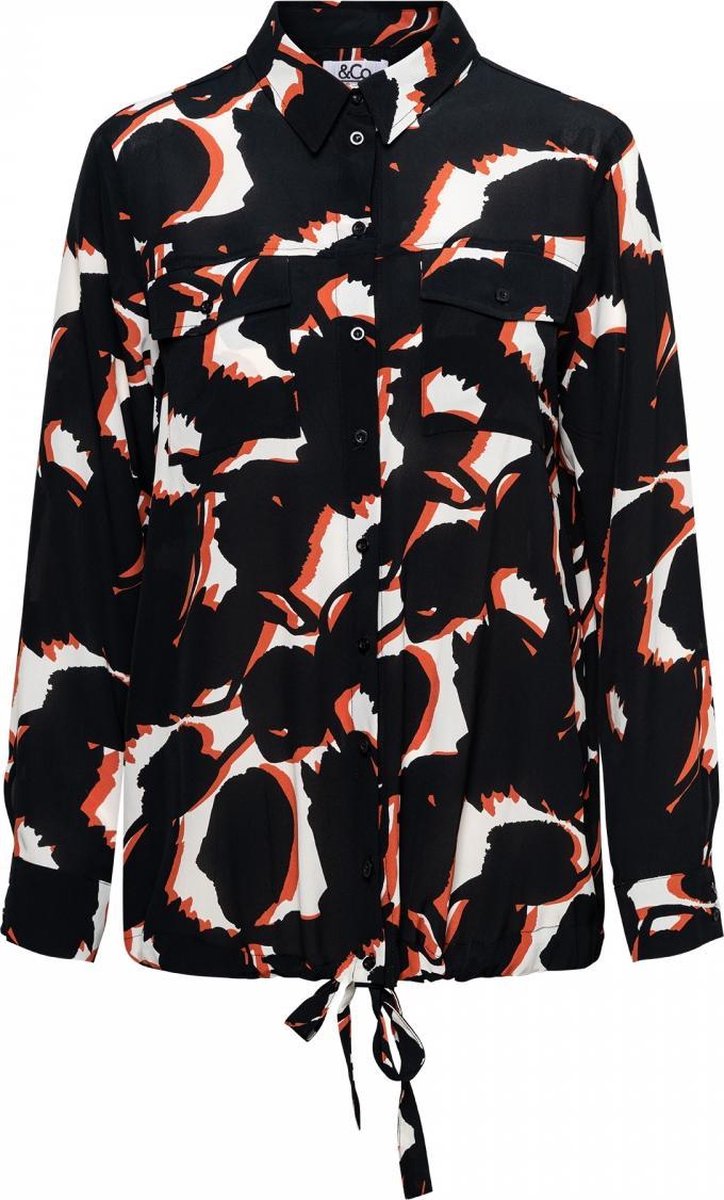 AMBER BLOUSE (M.BLACK - ORANGE)