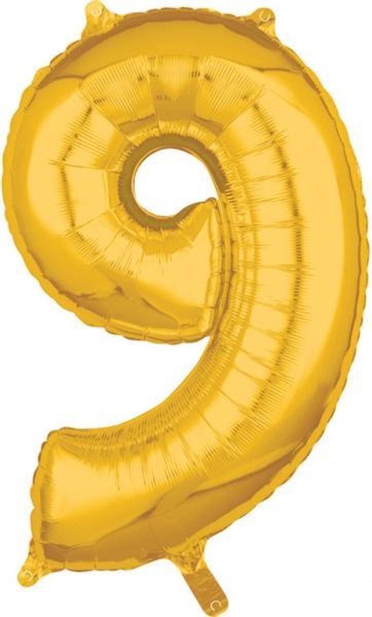 26 Number 9 Gold 26 Inch Foil Balloon P31 packed 43 x 66cm