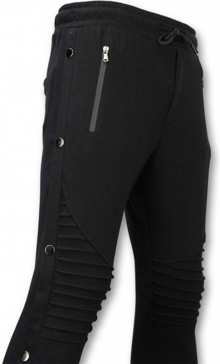 Enos Casual Jogginbroek - Buttons Joggingbroek - Zwart - Maat: S