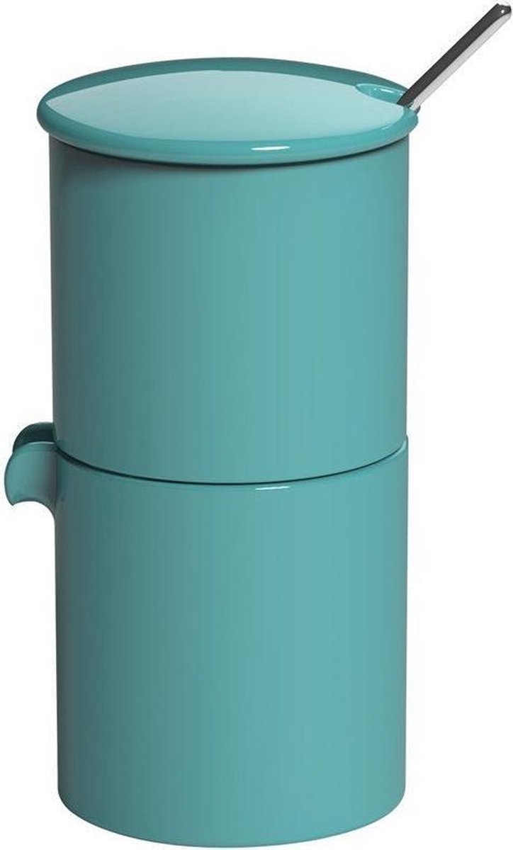 Loveramics stapelbaar porseleinen melk en suikersetje in de kleur TEAL