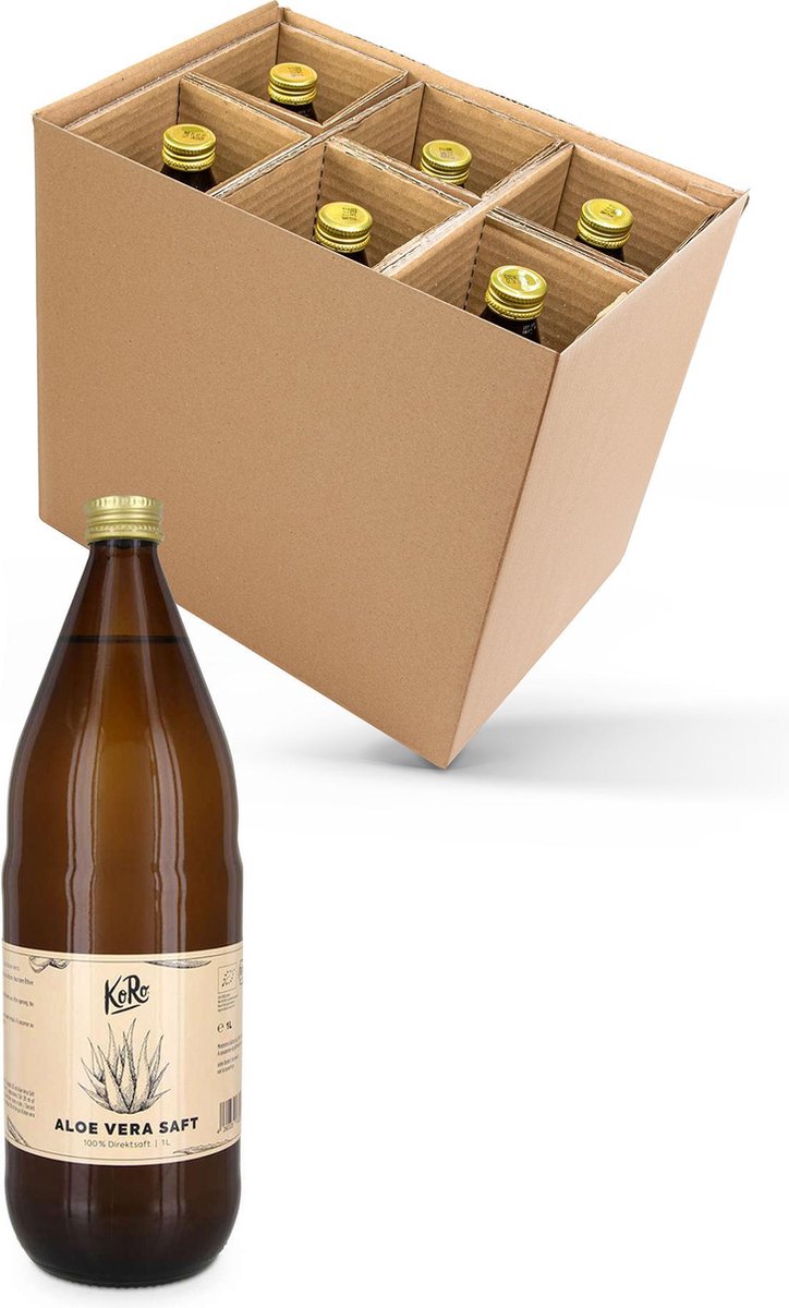 KoRo | Biologisch aloë vera sap 100% | 6 x 1 L