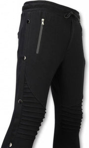 Enos Casual Jogginbroek - Buttons Joggingbroek - Zwart - Maat: XS