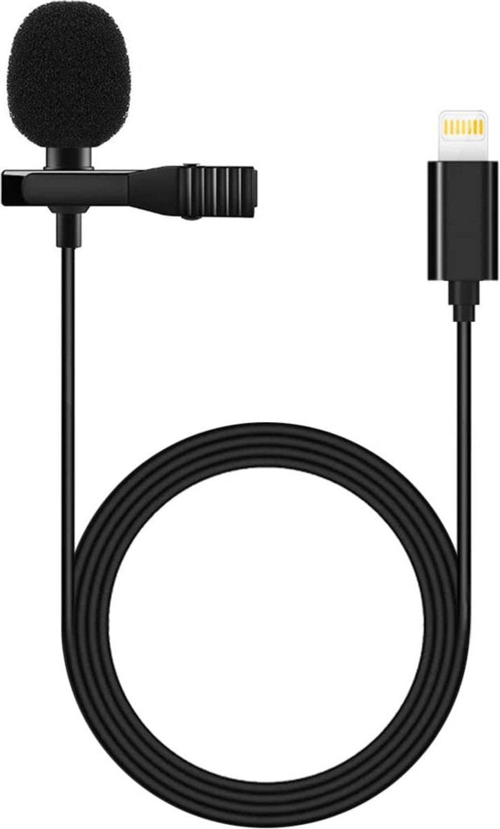 Microfoon voor iPad en iPhone - Lightning Aansluiting met Lavalier Lapel clip mic recording