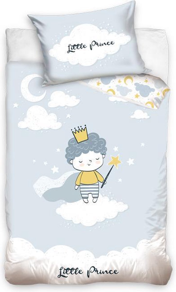 Baby Little Prince Dekbedovertrek - Ledikant - 100x135 cm - Licht Blauw